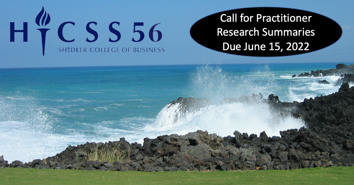 Picture of Hawai'i waves with HICSS Conference info